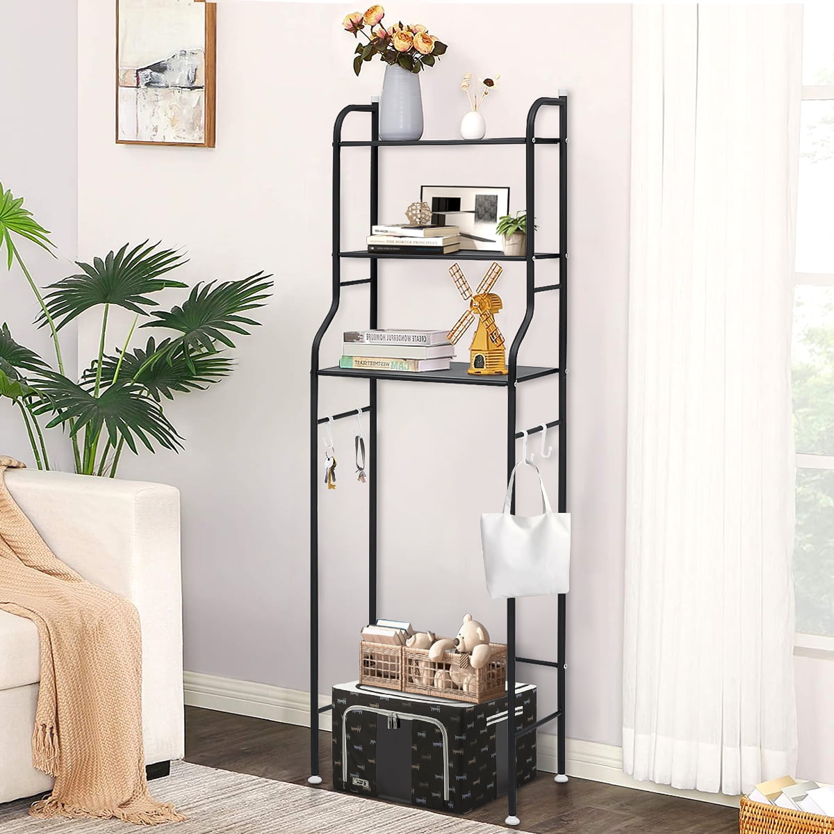 the Toilet Storage Rack, 3 Tier Bathroom Space Saver, Bathroom Corner Stand Storage Organizer Accessories Bathroom To... - Image 6