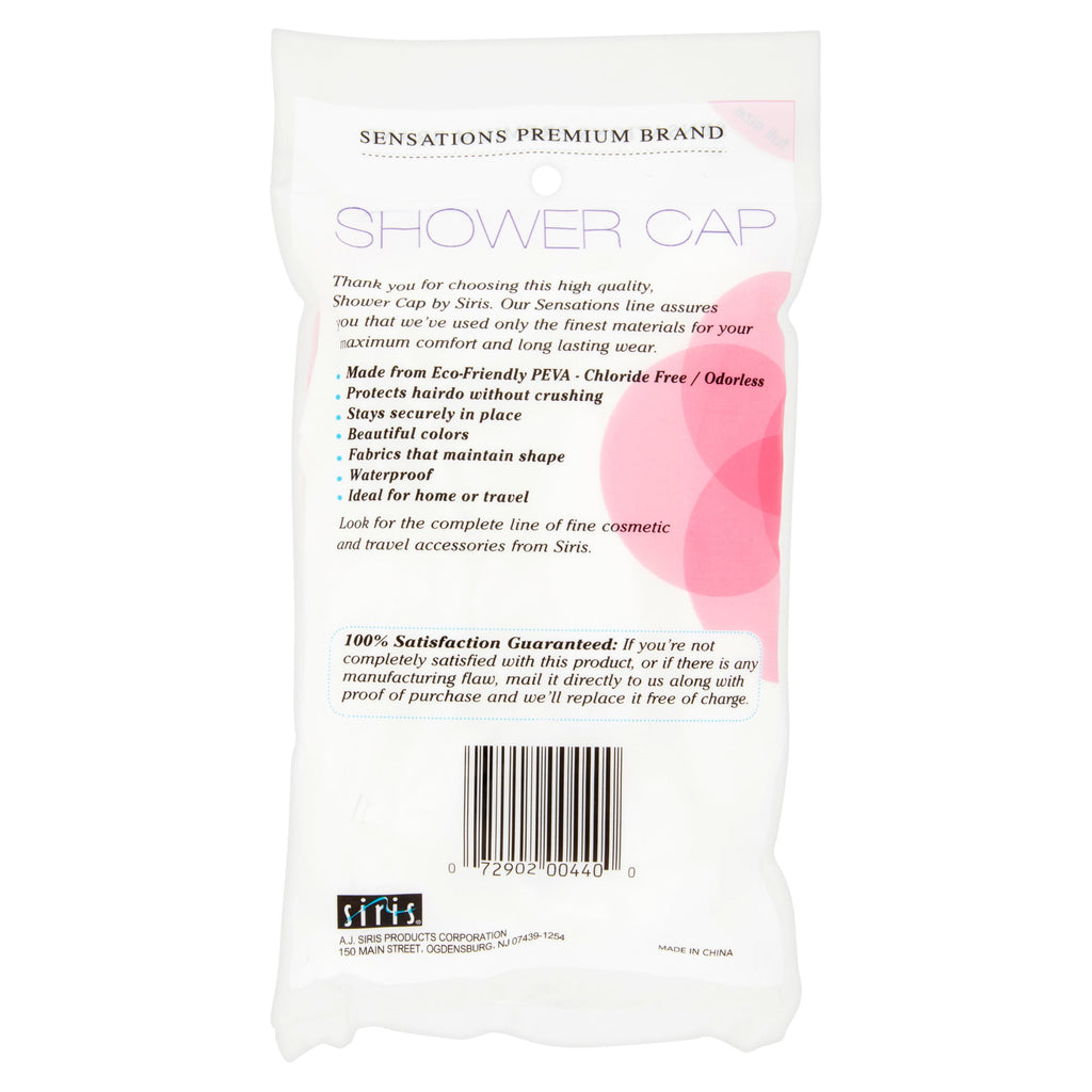 Siris Satin Lined Vinyl Shower Cap, Full Size, 1 Ea - Image 4