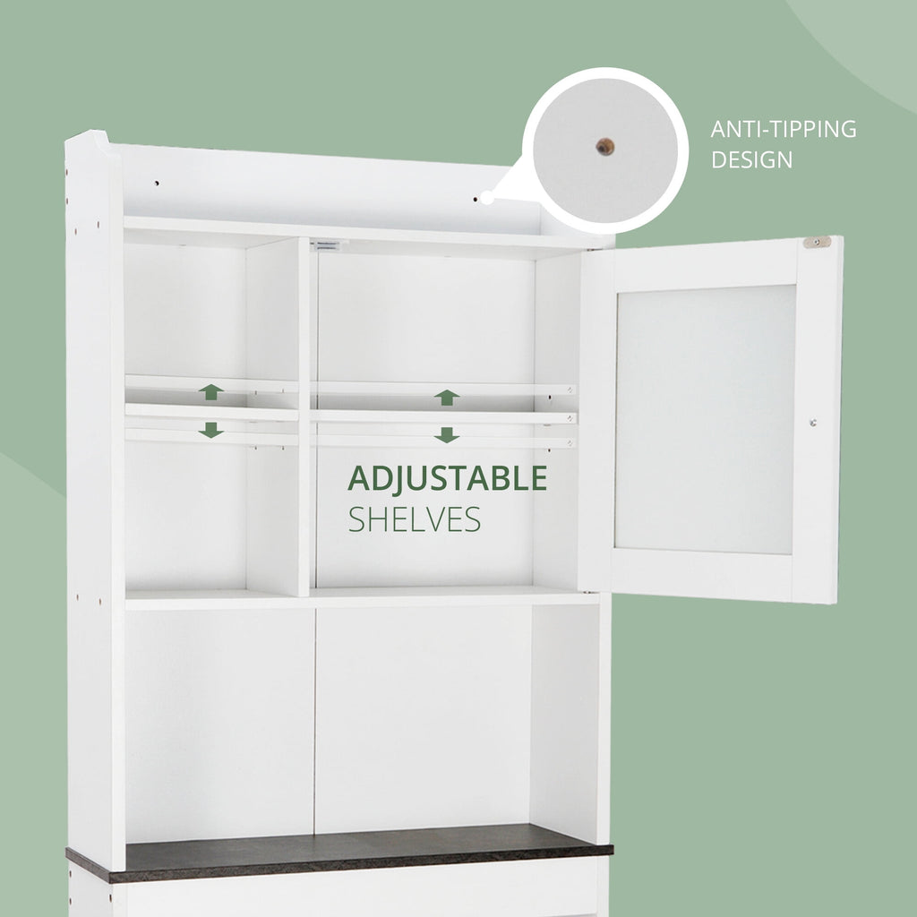 HomGarden Over The Toilet Storage Bathroom Cabinet Adjustable Organizer 7.3-in Width, White - Image 4