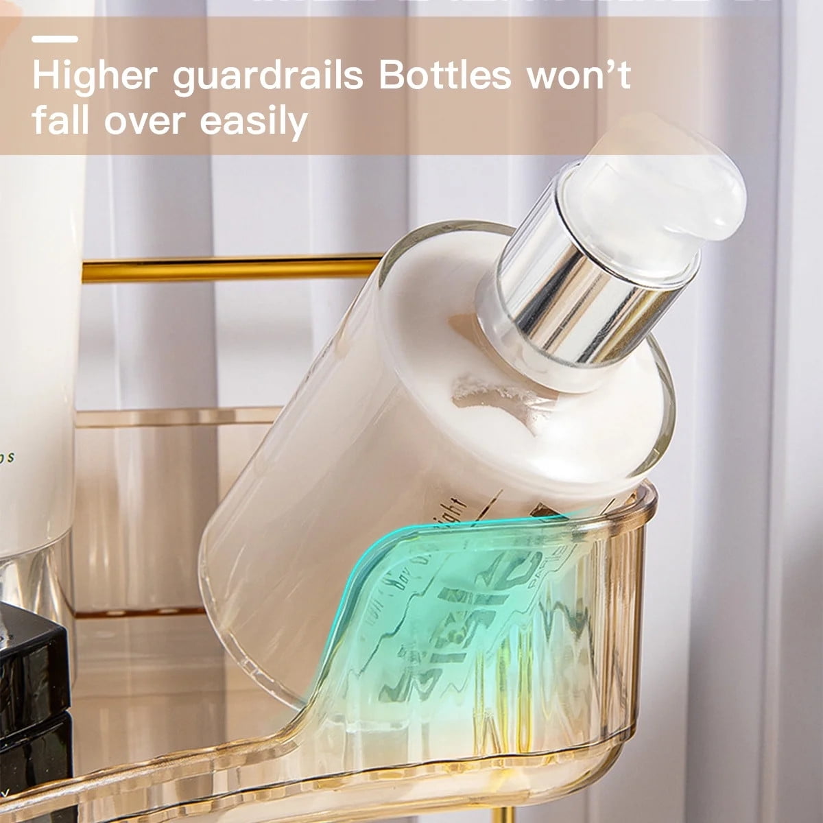 3-Tier Organizer, Bathroom Corner Countertop Organizer Space Saving waterproof Gold - Image 5