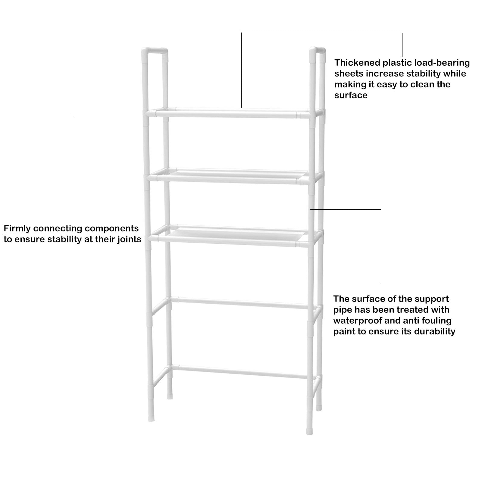 Stainless Steel Bathroom Storage Rack Above Toilet Three Tier Shelf Organizer for Toiletries and Daily Necessities Sp... - Image 5