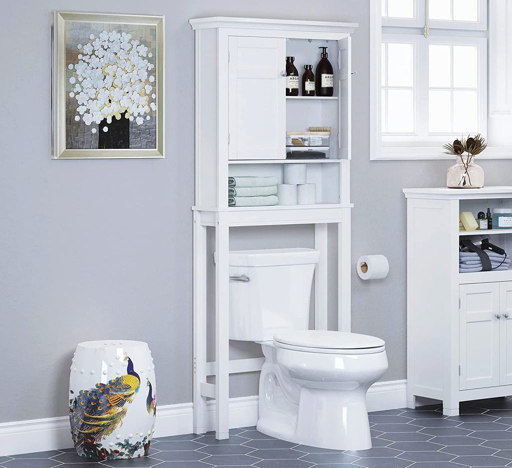 Cabinet with Adjustable Shelf, Space-Saving Bathroom Organizer, White - Image 2