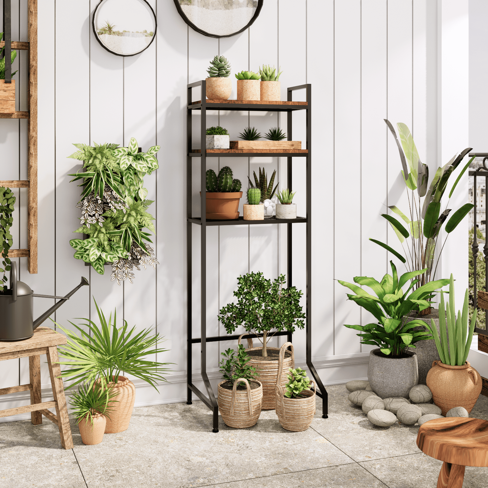 The Toilet Storage Rack 3-Tier Bathroom Organizer Shelf Toilet Multi-Functional Shelves Toilet Storage Rack Rustic Brown - Image 6