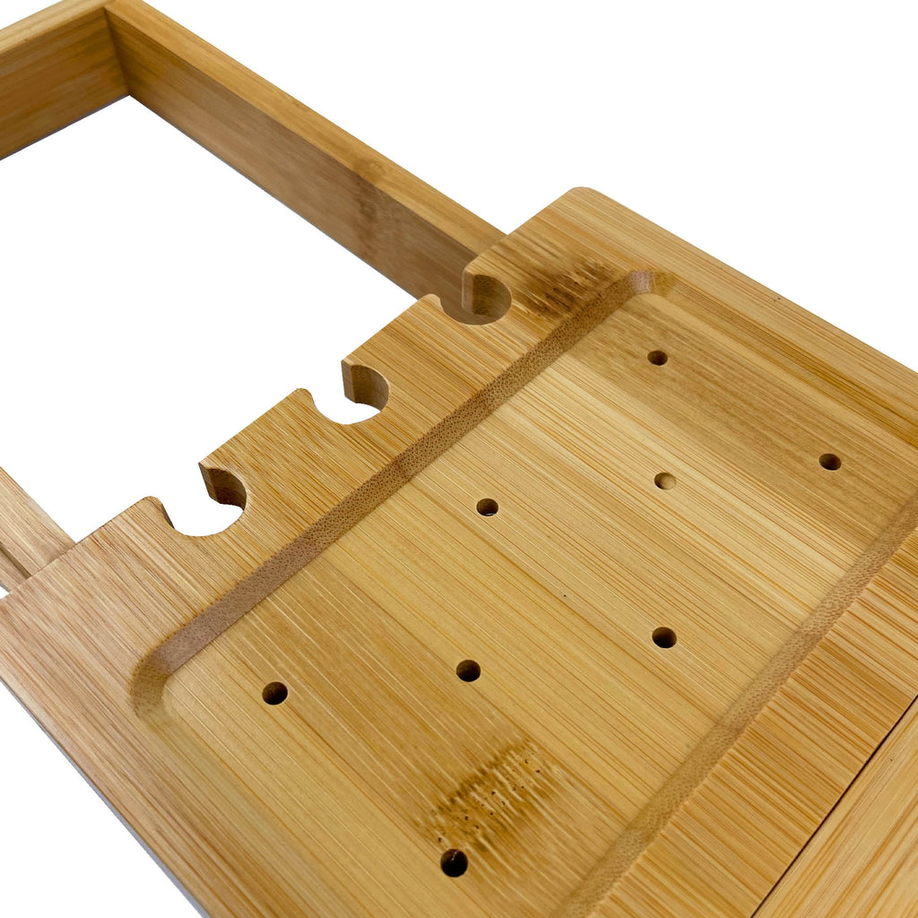 Bamboo Expandable Bath Tub Tray Caddy - Image 2