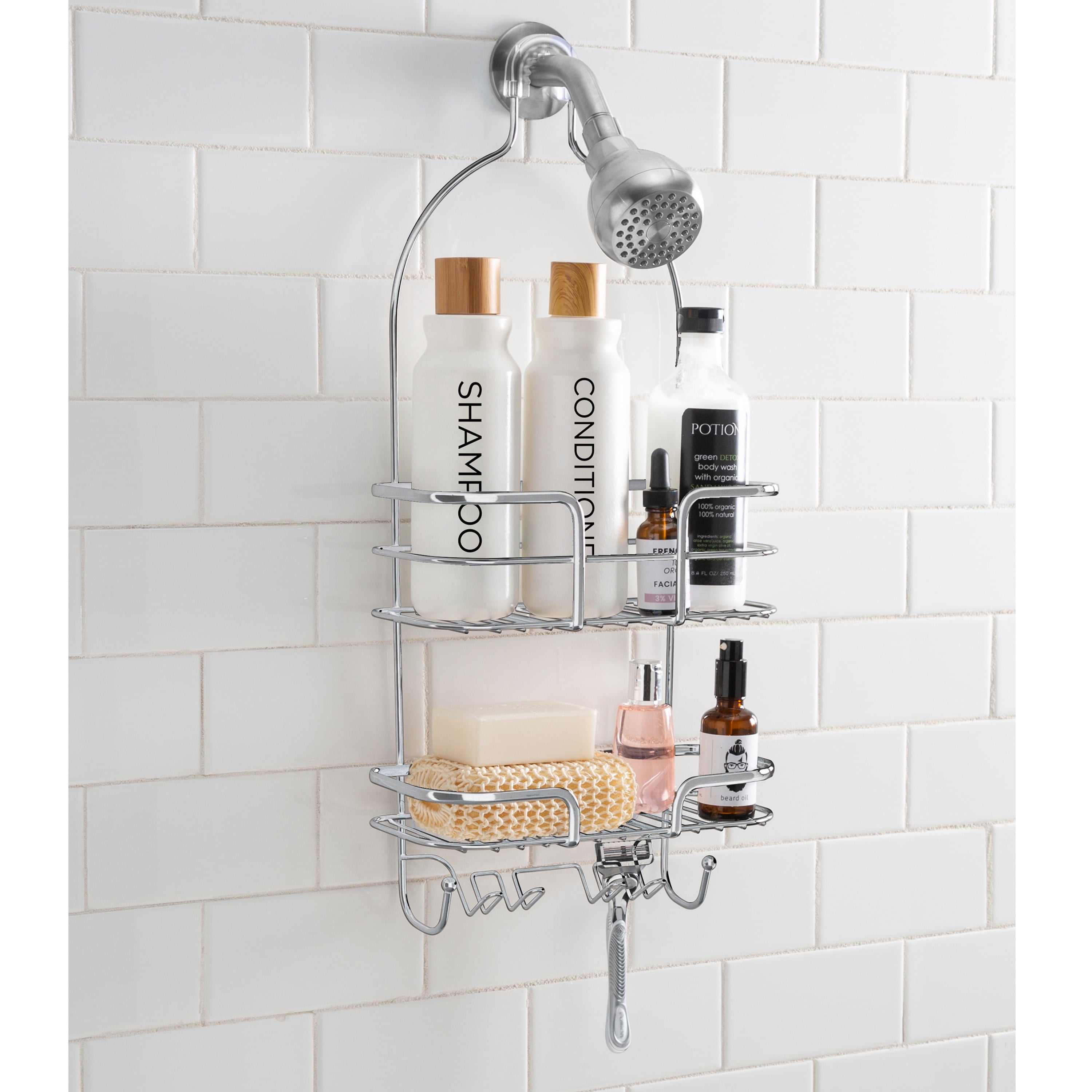 Bath Bliss Holland Steel Shower Caddy in Chrome - Image 2