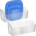 2 Pcs Wall Mounted Organizer Basket,Storage Organizer Bins,Self Adhesive Shower Caddy, Stackable Plastic Makeup Organ...