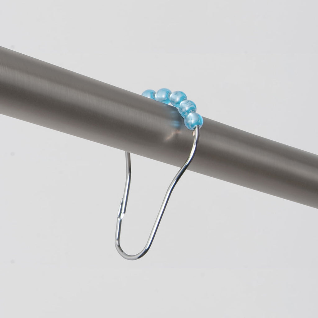 Marble 30% Recycled Shower Curtain Set & Hooks, 13-Piece, Blue - Image 2