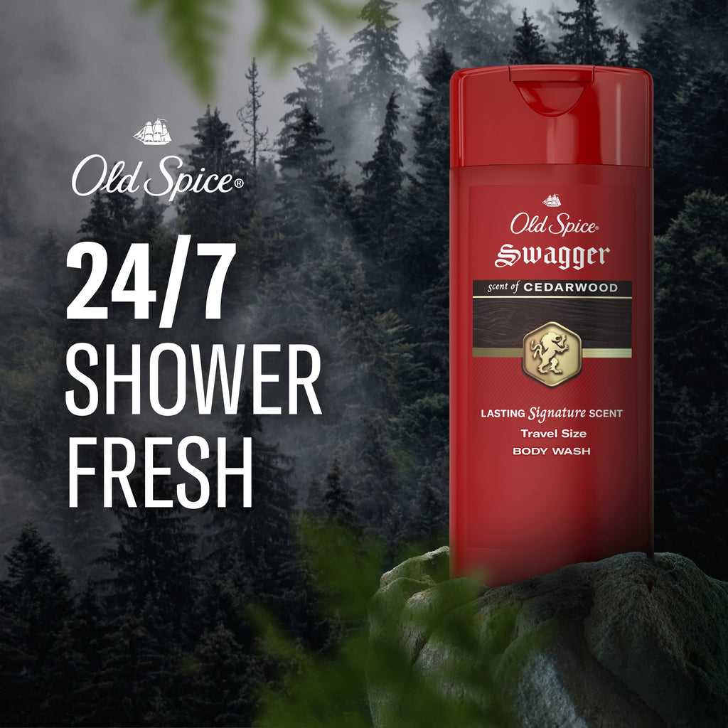 Red Zone Swagger Men's Body Wash, All Skin Types, Scent of Cedarwood, 3 fl oz - Image 2