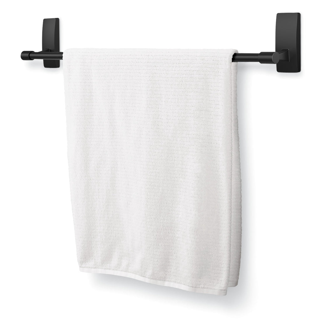Black Towel Bar, Holds 10 lbs, 2 Large Strips - Image 5