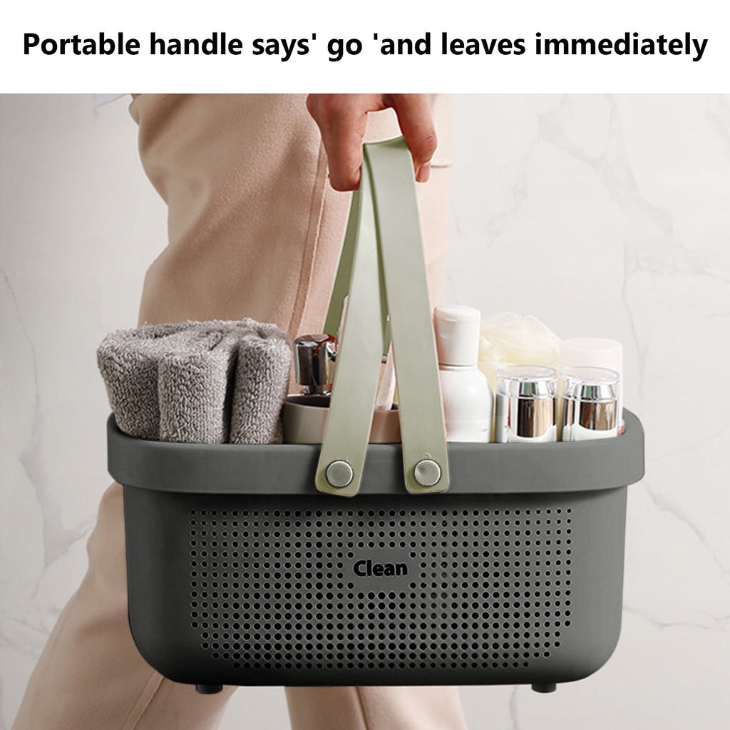 Large Capacity Bath Shower Basket Portable Storage Puff Shower Caddy Storage Basket Gray Safe&Non-toxic 3.2x3.2 Inch - Image 5