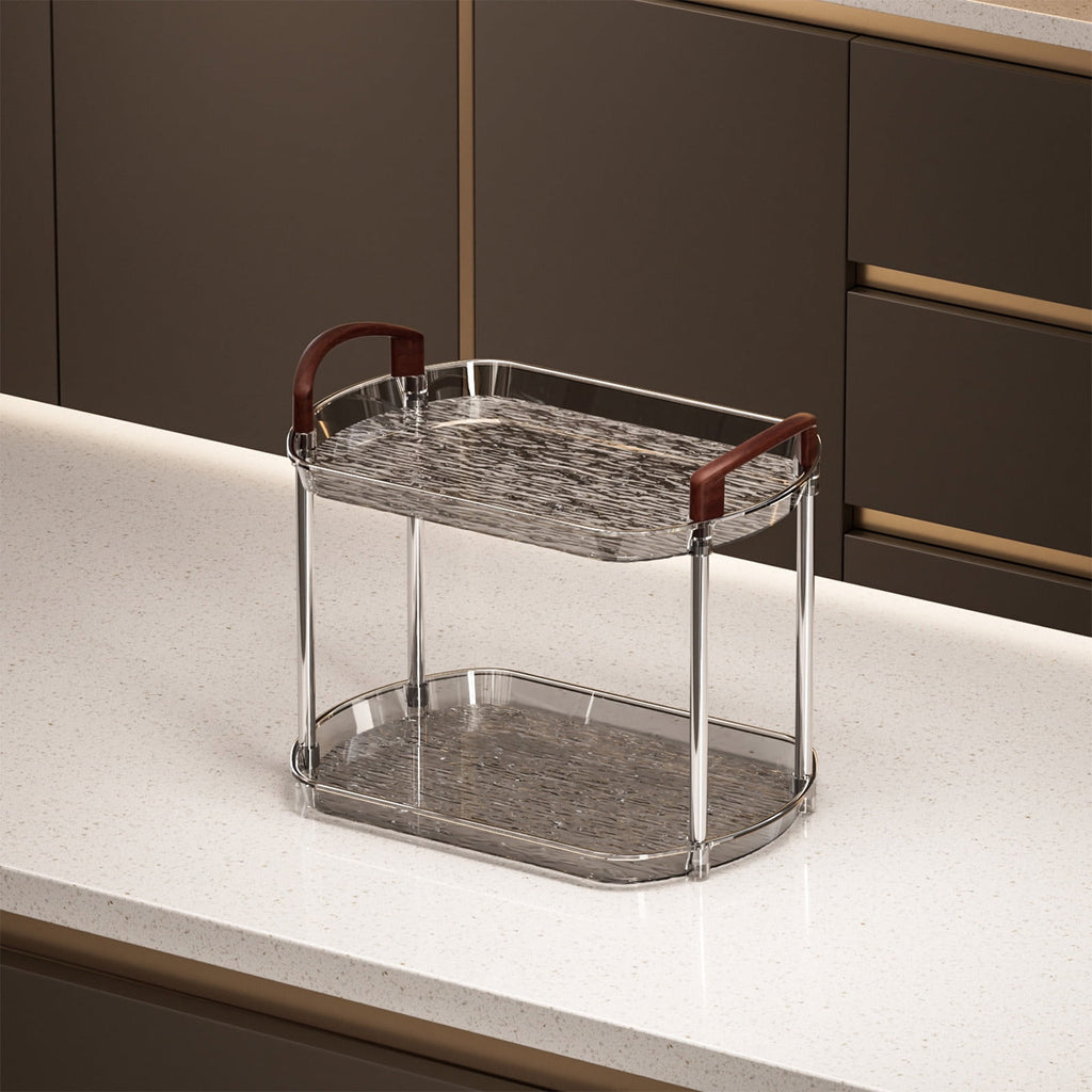 2-Tier Bathroom Organizer - Space Saving Shelf for Cosmetics, Toiletries and Kitchen Essentials - Image 4