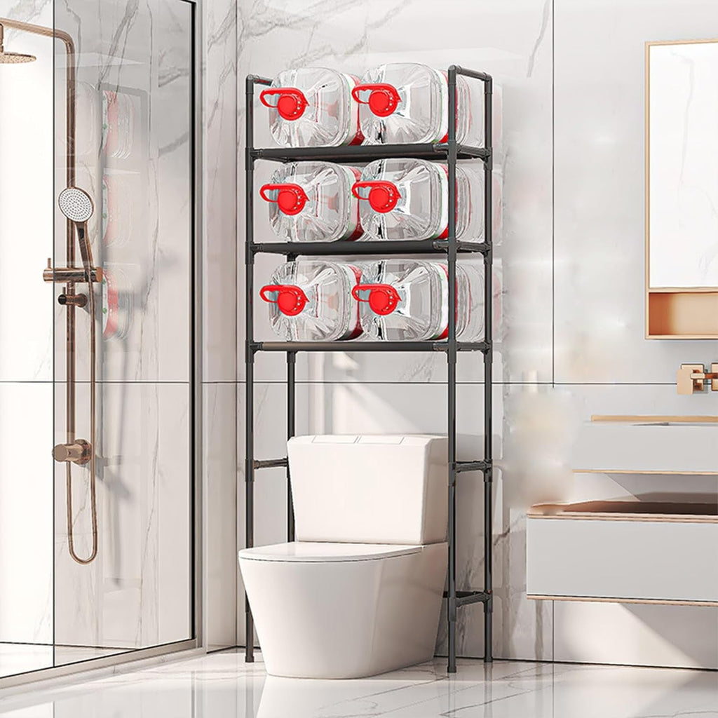 3-Tier the Toilet Plastic Storage Rack – Freestanding Metal Bathroom Organizer Shelf for Bath, Laundry Above-Toilet S... - Image 5