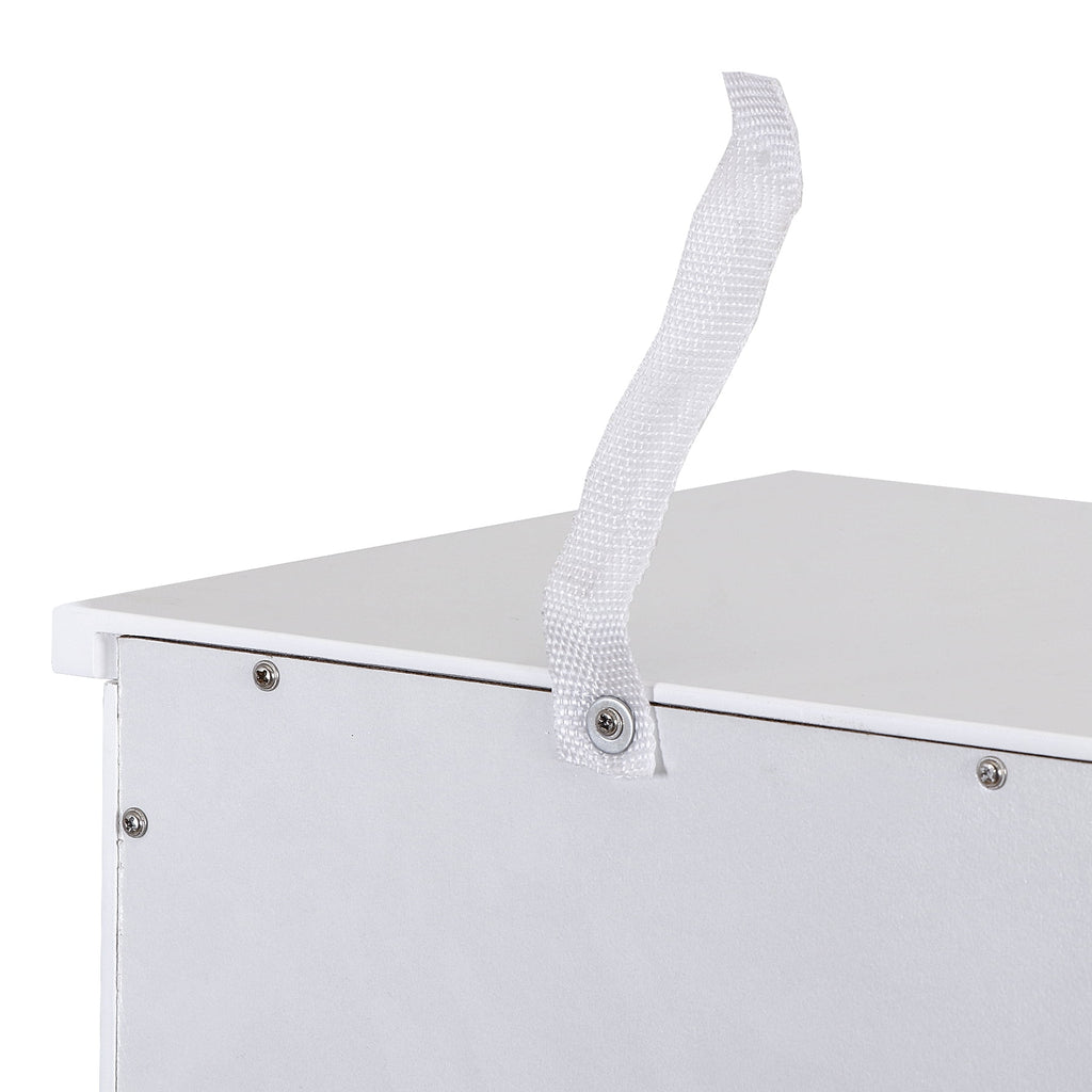 ZENY Bathroom Floor Cabinet Attractive Wooden Side Storage Organizer with 4 Drawers, White - Image 2
