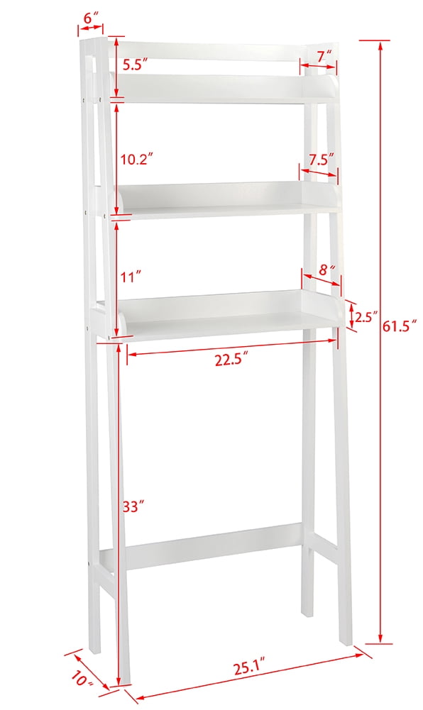 The Toilet Storage Shelf, 3-Tier Toilet Bathroom Organizer, Above Toilet Shelves, Bathroom Spacesaver, White - Image 4