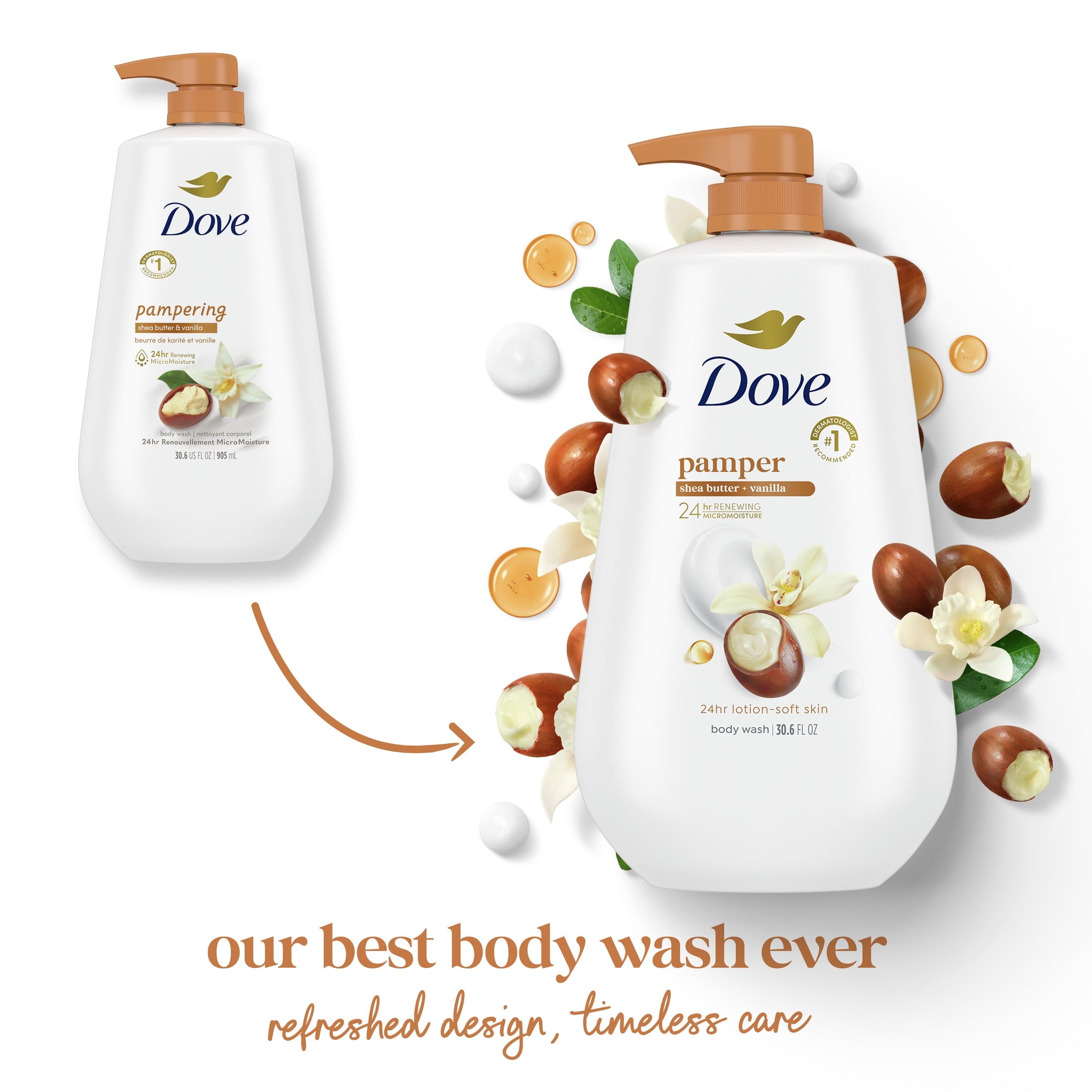 Body Wash for Women Shea Butter & Vanilla, 30 fl oz - Image 3