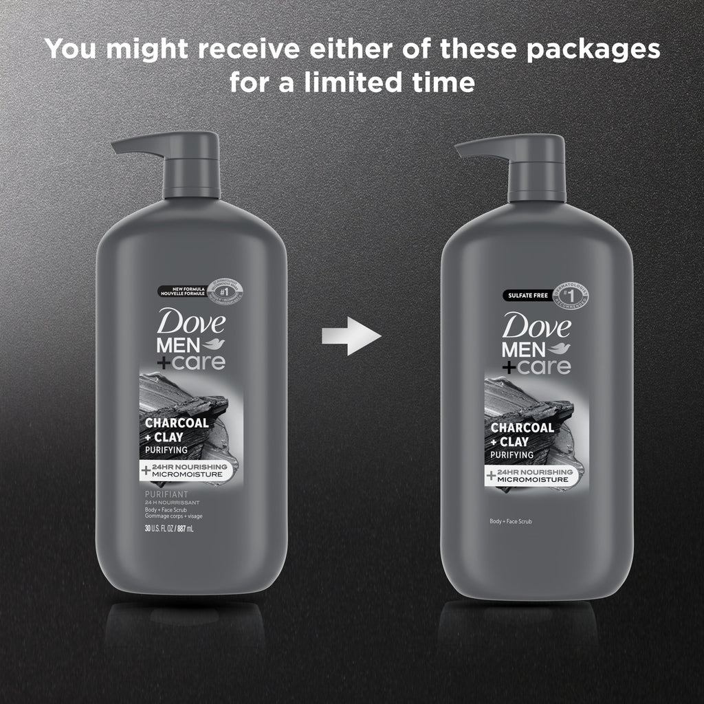 Hydrating Face & Body Wash for Men Charcoal & Clay, 30 oz - Image 2