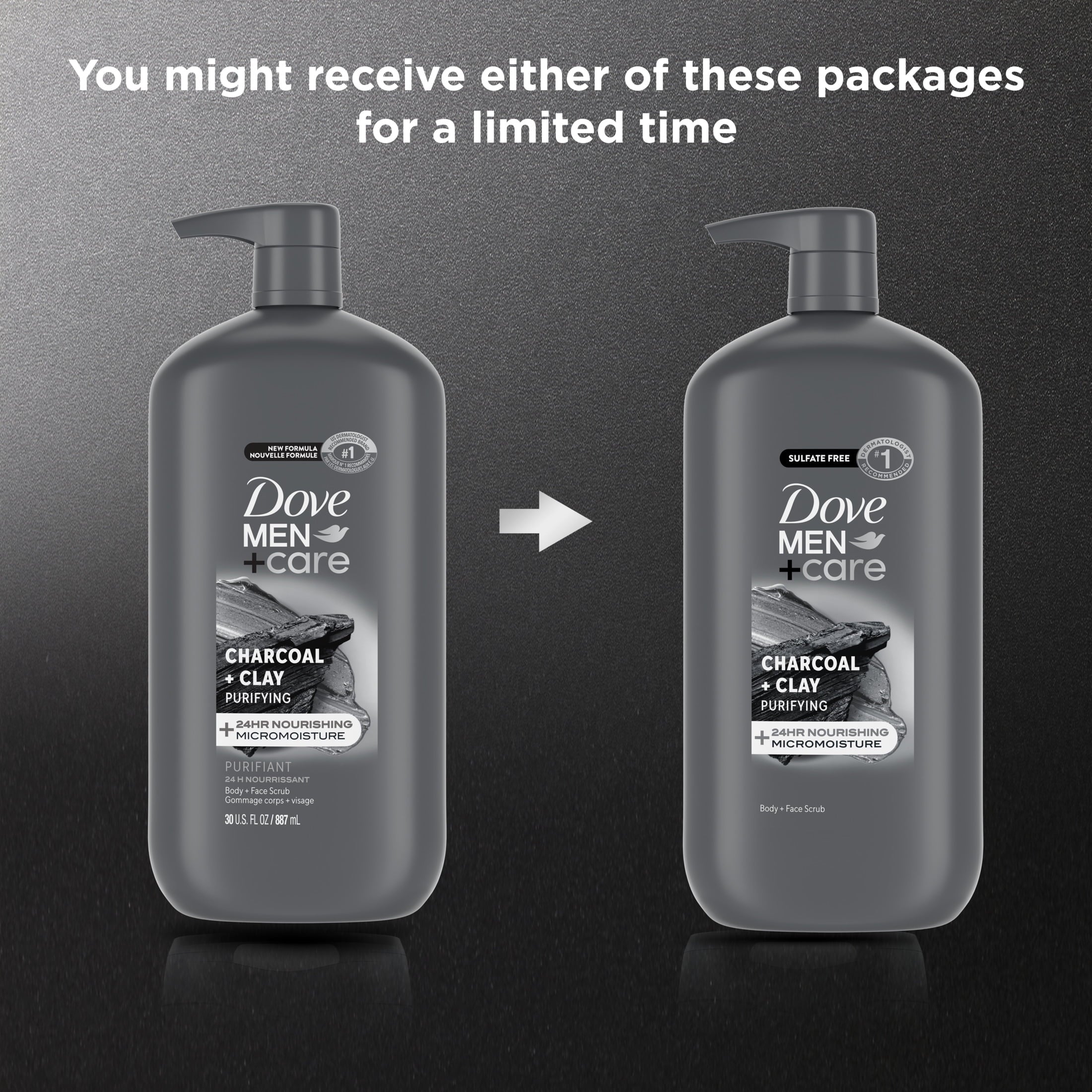 Hydrating Face & Body Wash for Men Charcoal & Clay, 30 oz - Image 2