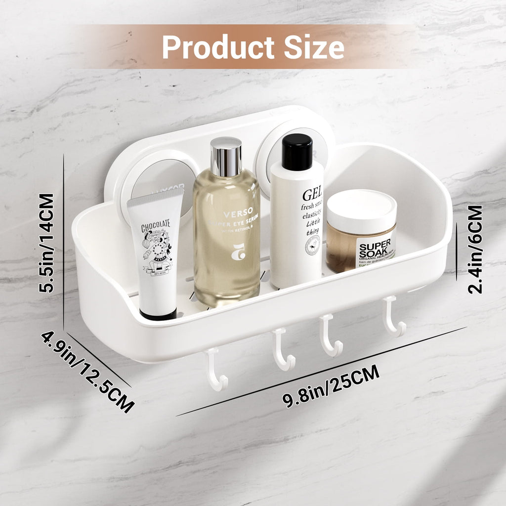 LUXEAR Shower Caddy, Suction Cup Shower Caddy - No Drilling Removable Bathroom Caddy Powerful Waterproof Oilproof Shower Organizer Max Hold - Image 2