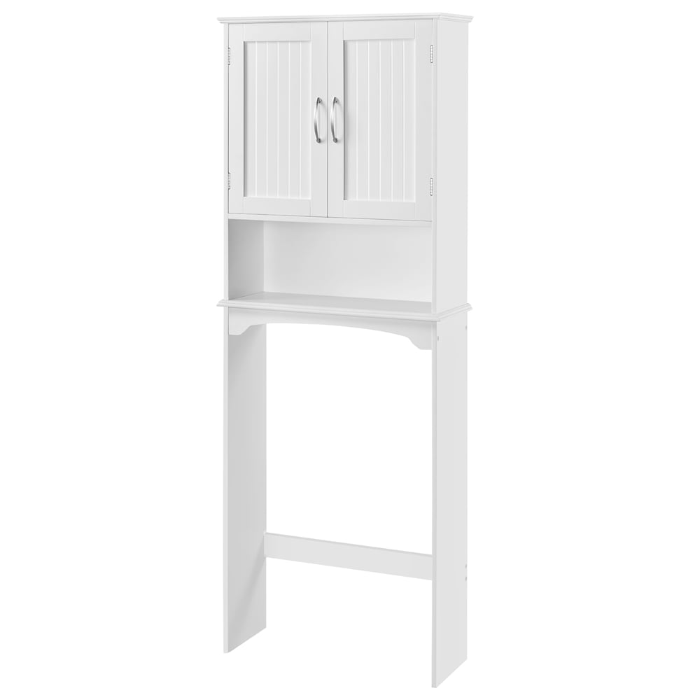 9" Width Wooden over The Toilet Bathroom Storage Cabinets with Door, White - Image 6