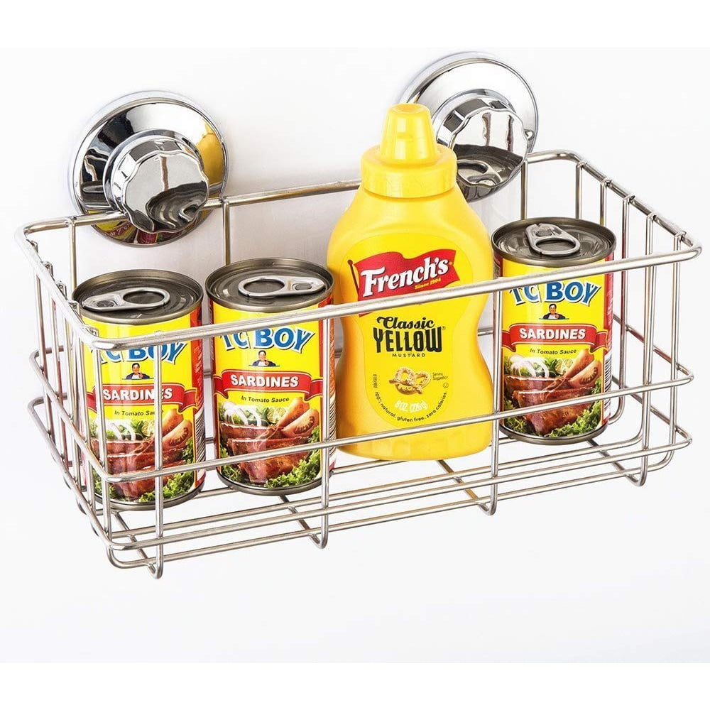Bath Wall Shelf Organizer , Deep Bathroom Basket Suction Cup Large Kitchen Storage Basket for Gel Holder Bathroom Sto... - Image 2