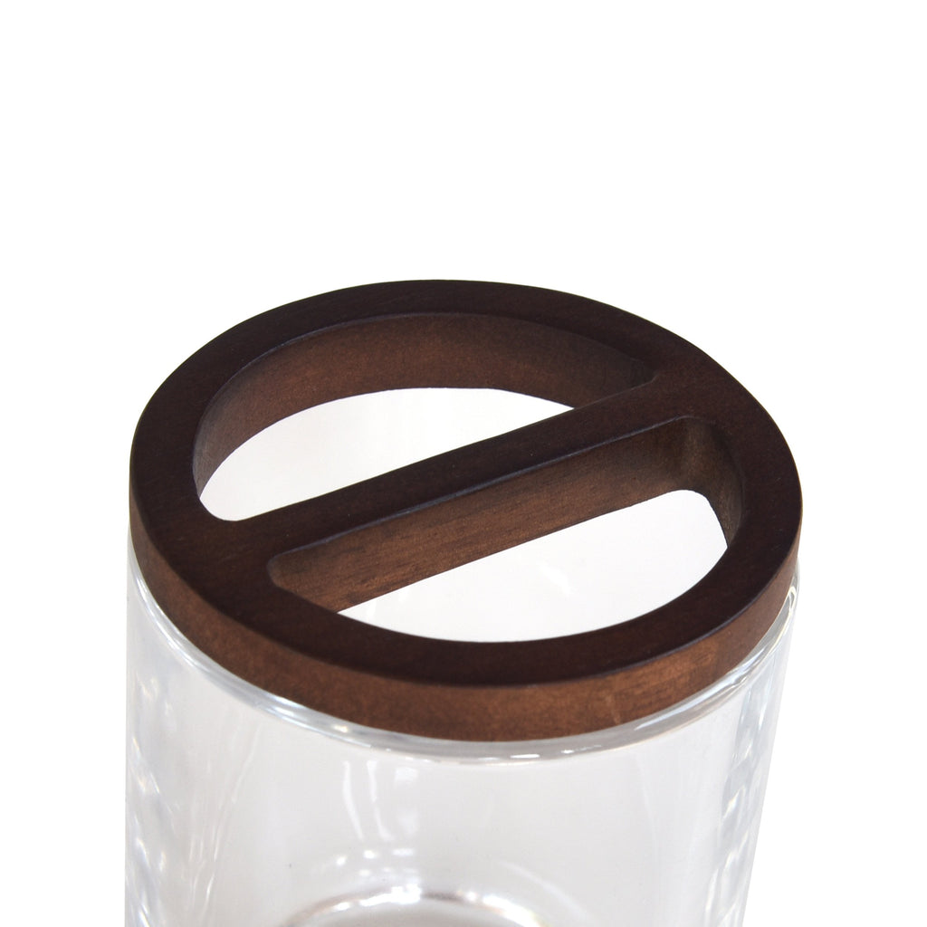 Acacia Wood Accented Glass Toothbrush Holder - Image 5