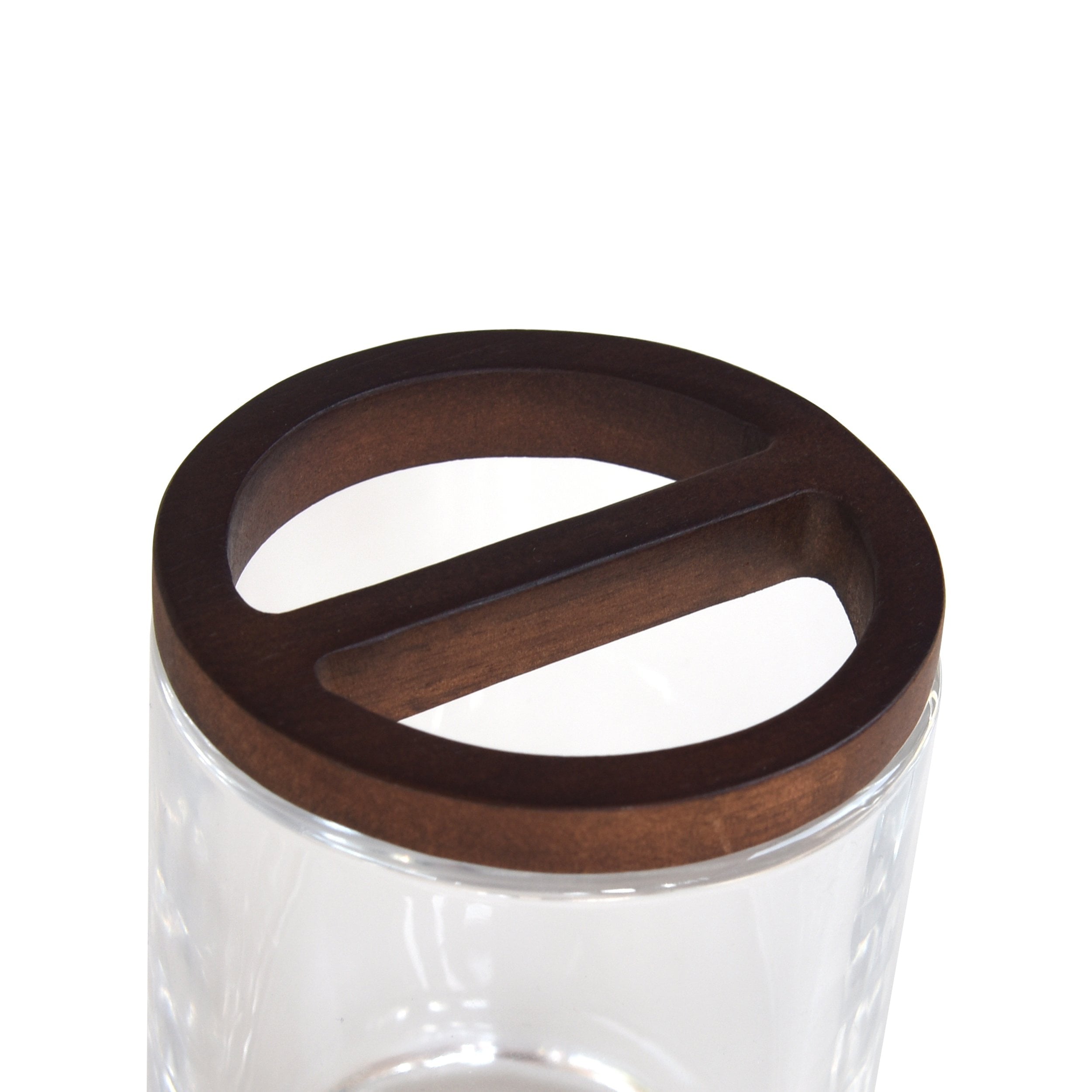 Acacia Wood Accented Glass Toothbrush Holder - Image 5