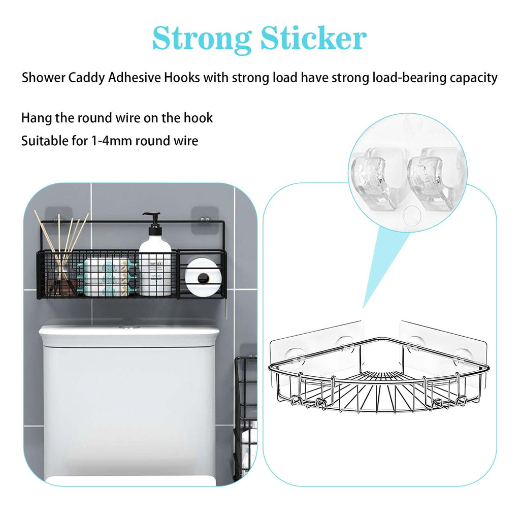 15 Pack Shower Caddy Adhesive Hooks, Shower Shelf Adhesive Sticker Replacement, No Drilling Bathroom Accessories - Image 4