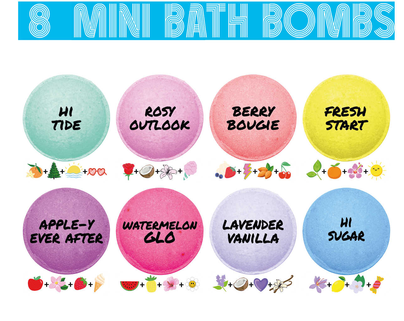 Hi Peach Layne Mini Bath Bomb Bag, 8 Assorted Scents with Surprise Prize, 1.06 oz Each - Image 6