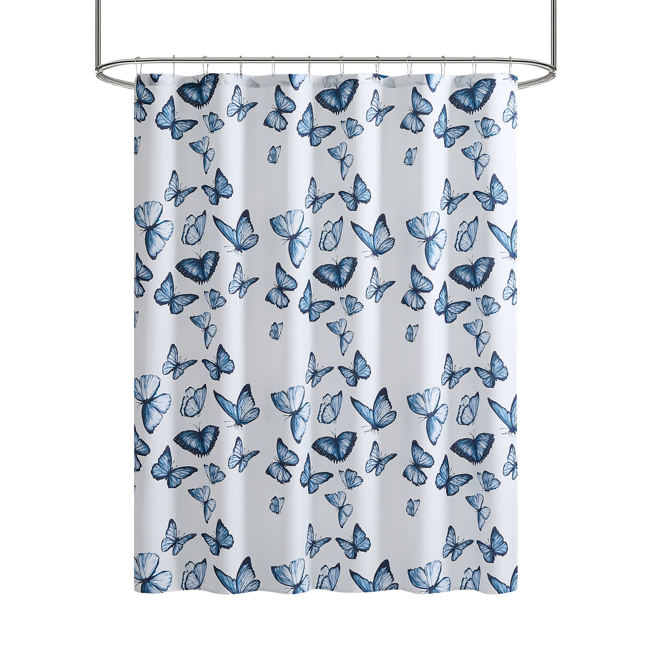 13 Piece Shower Curtain and Hook Set, 72 x 72, Blue - Image 2