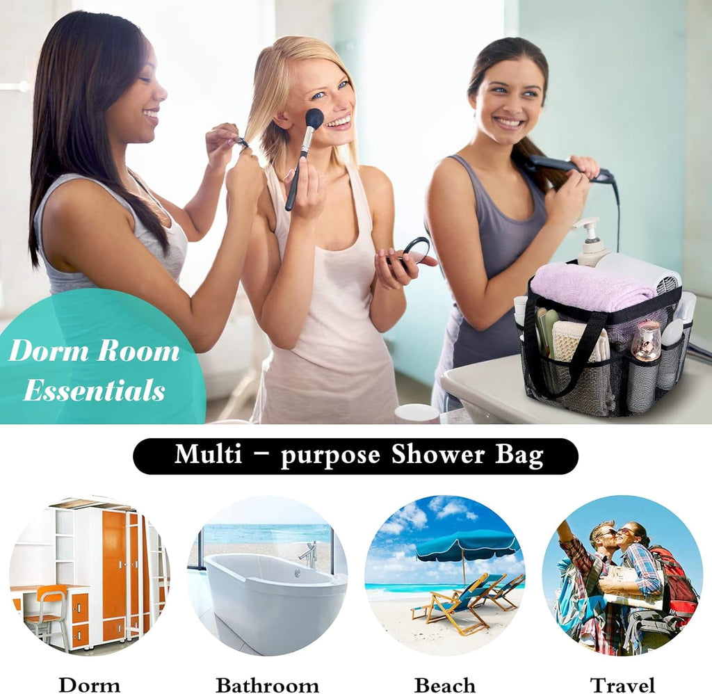 2 Pack Mesh Shower Caddy Set , Quick Dry Hanging Shower Tote Bag for Travel Use - Image 3