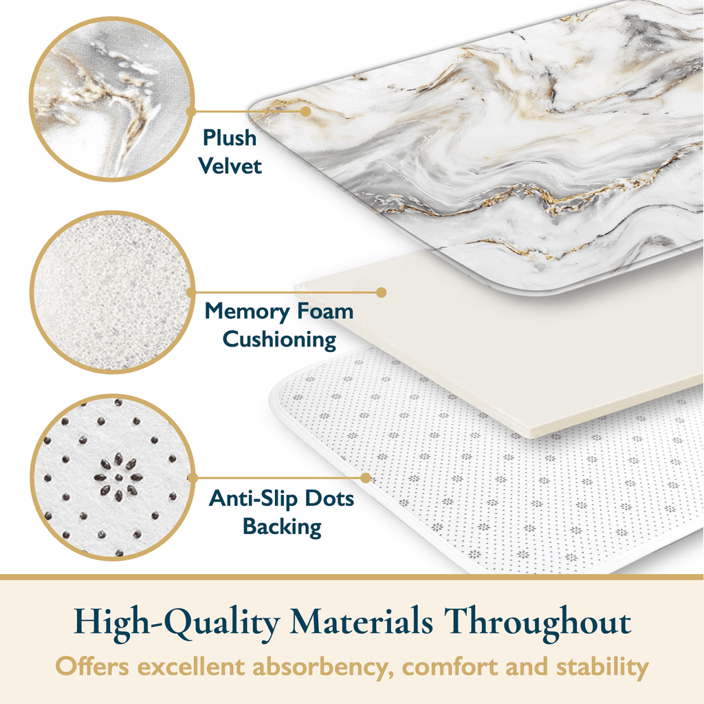 Bathroom Sets with Shower Curtain, Rugs and Hooks - Memory Foam Anti-Slip Washable Bath Mats & Toilet Lid Cover, Fabr... - Image 4
