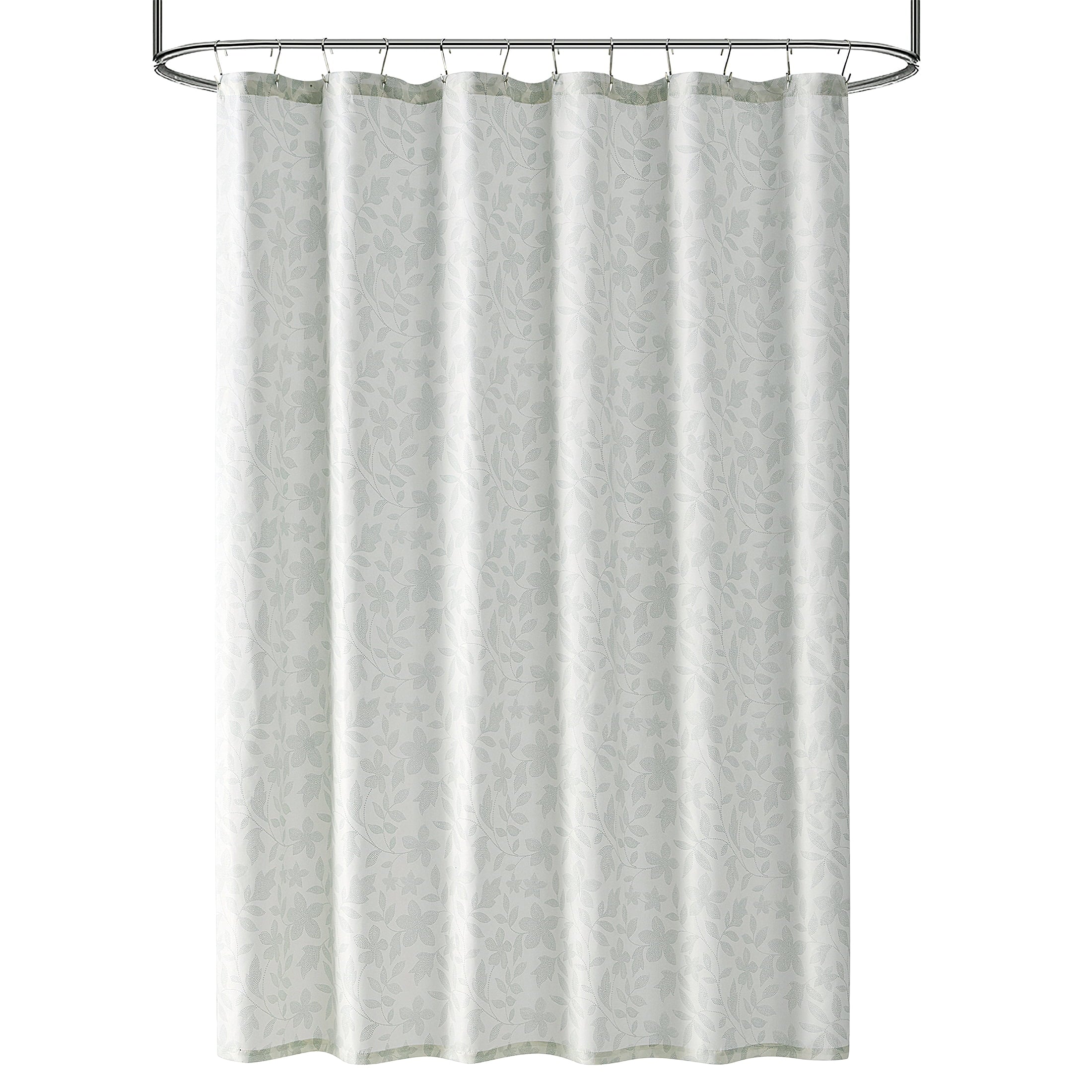 Mainstays 15-Piece Green Leaves Bathroom Set  Nature-Inspired Shower Curtain, Bath Rugs & Hooks, Washable Polyester - Image 2