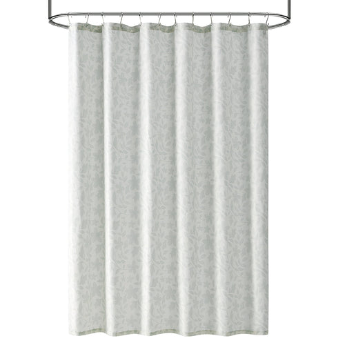 Mainstays 15-Piece Green Leaves Bathroom Set  Nature-Inspired Shower Curtain, Bath Rugs & Hooks, Washable Polyester - Image 2