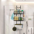 3-Shelf Metal Hanging Bathroom Shower Caddy, Black