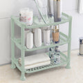 3 Tier Shower Multifunctional Makeup Storage Shelf, 13.4x13.4x6.9in Floor Storage Rack, Plastic Organizer for Kitchen Bedroom Bathroom Offic