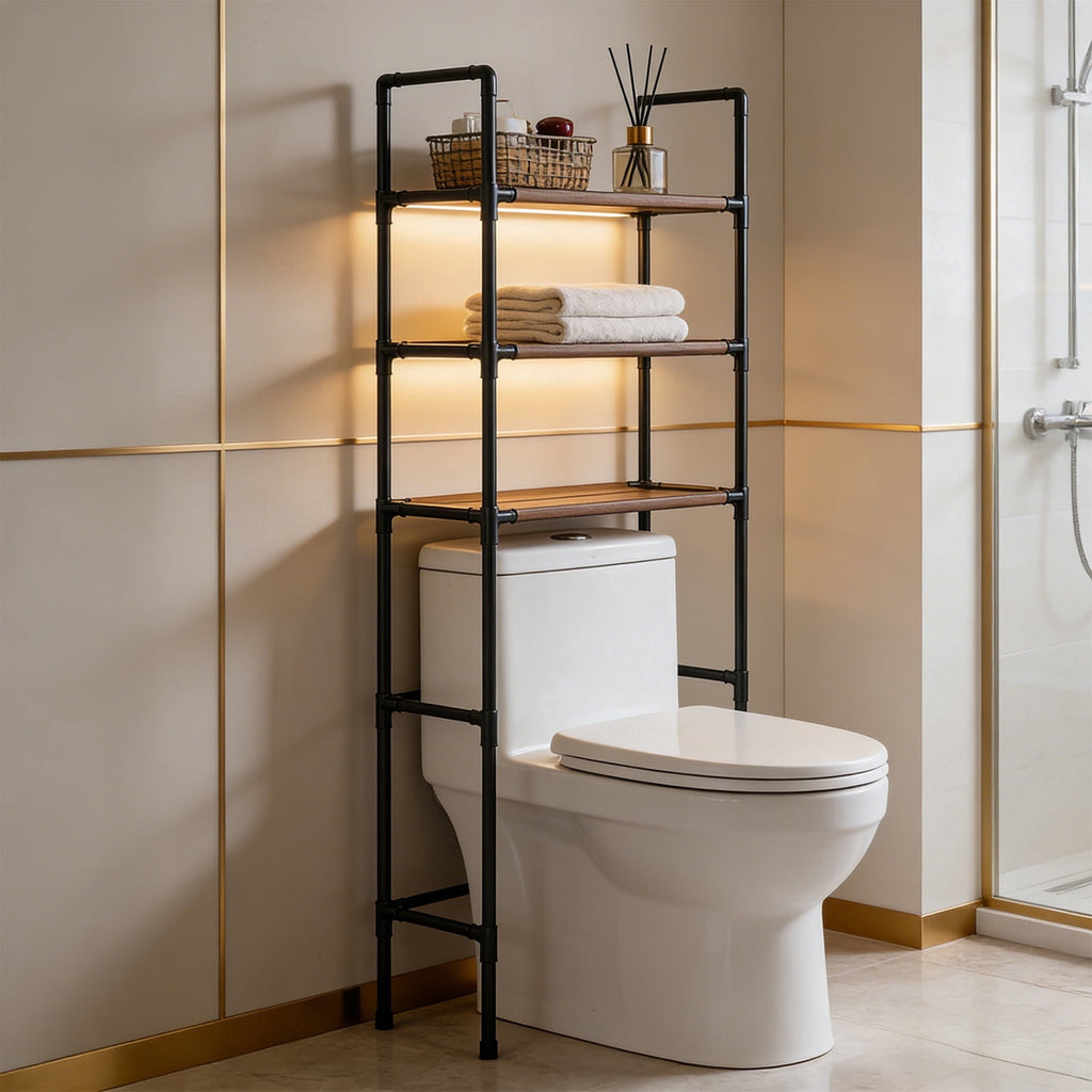 3‑Tier The Toilet Storage Rack, Space‑saving Bathroom Organizer Shelf for Toiletries, Cosmetics and Daily Essentials,...