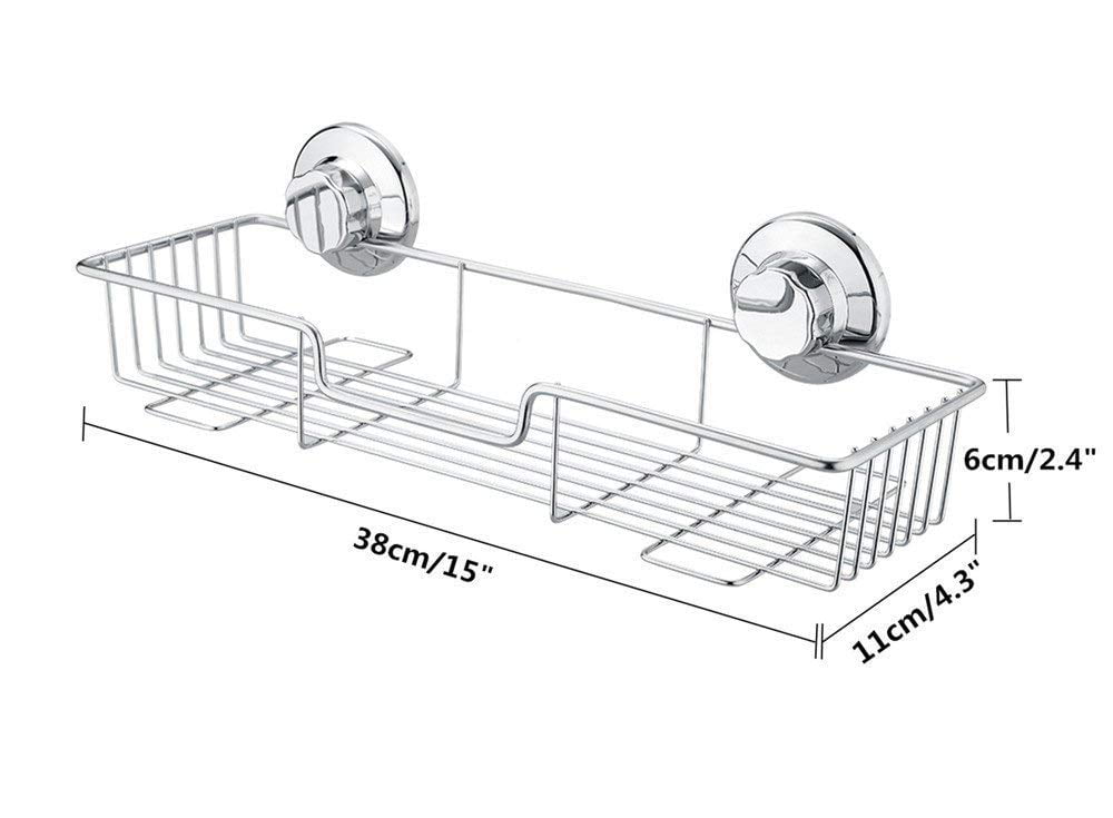 Cup Shower Caddy with Hooks,Powerful Cup Bathroom Shower Caddies,Bath Shelf Storage Combo Organizer Basket set of 2 - Image 6