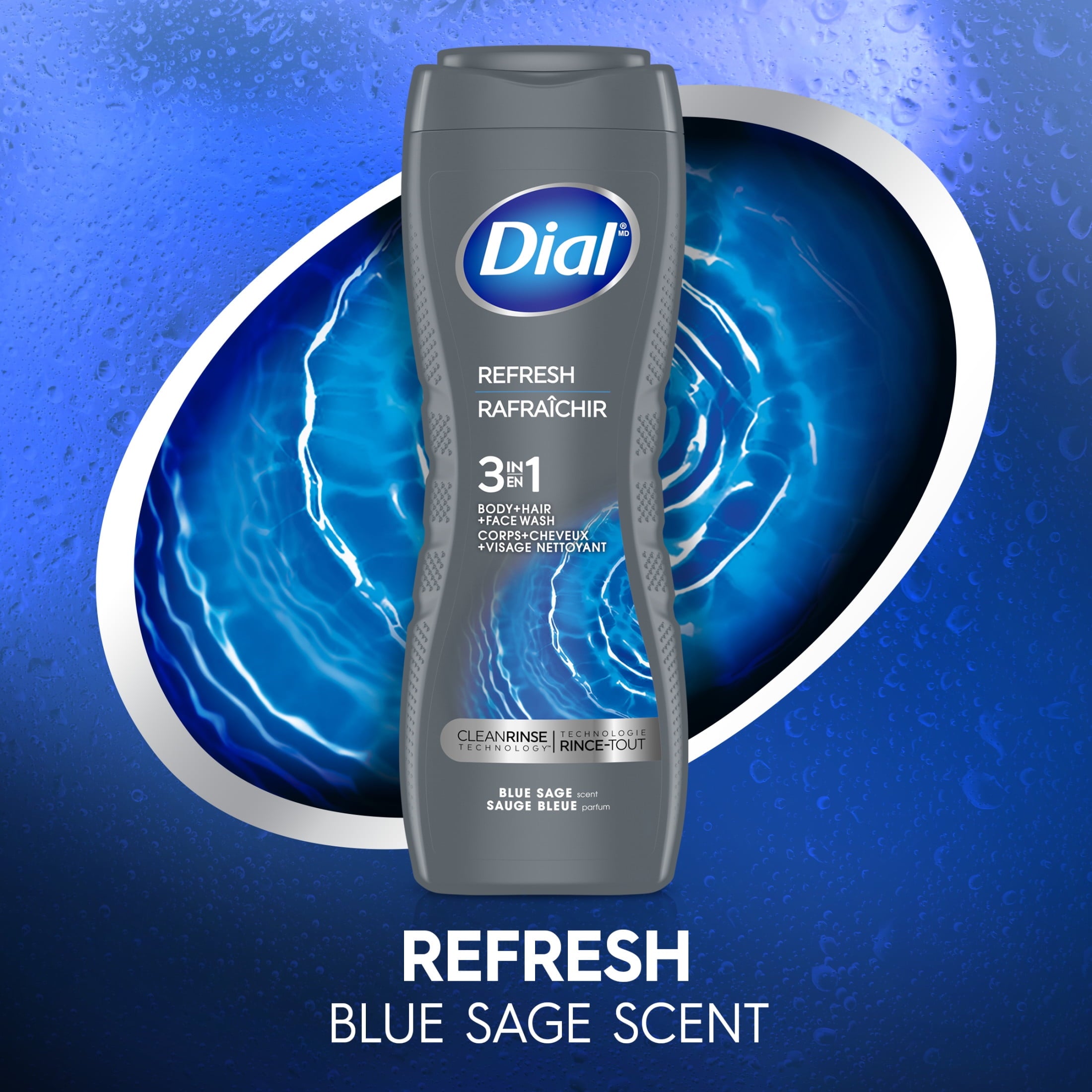 3-in-1 Men's Body Wash for Body, Hair & Face, Blue Sage Scent, 16 fl oz - Image 6