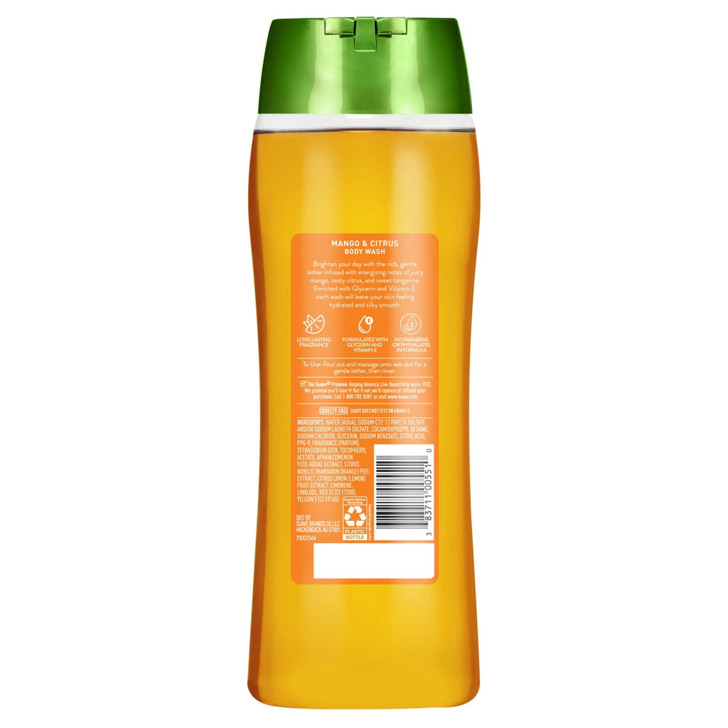 Suave Mango & Citrus Moisturizing Body Wash with Glycerin & Vitamin E, 18 FL OZ - Image 6