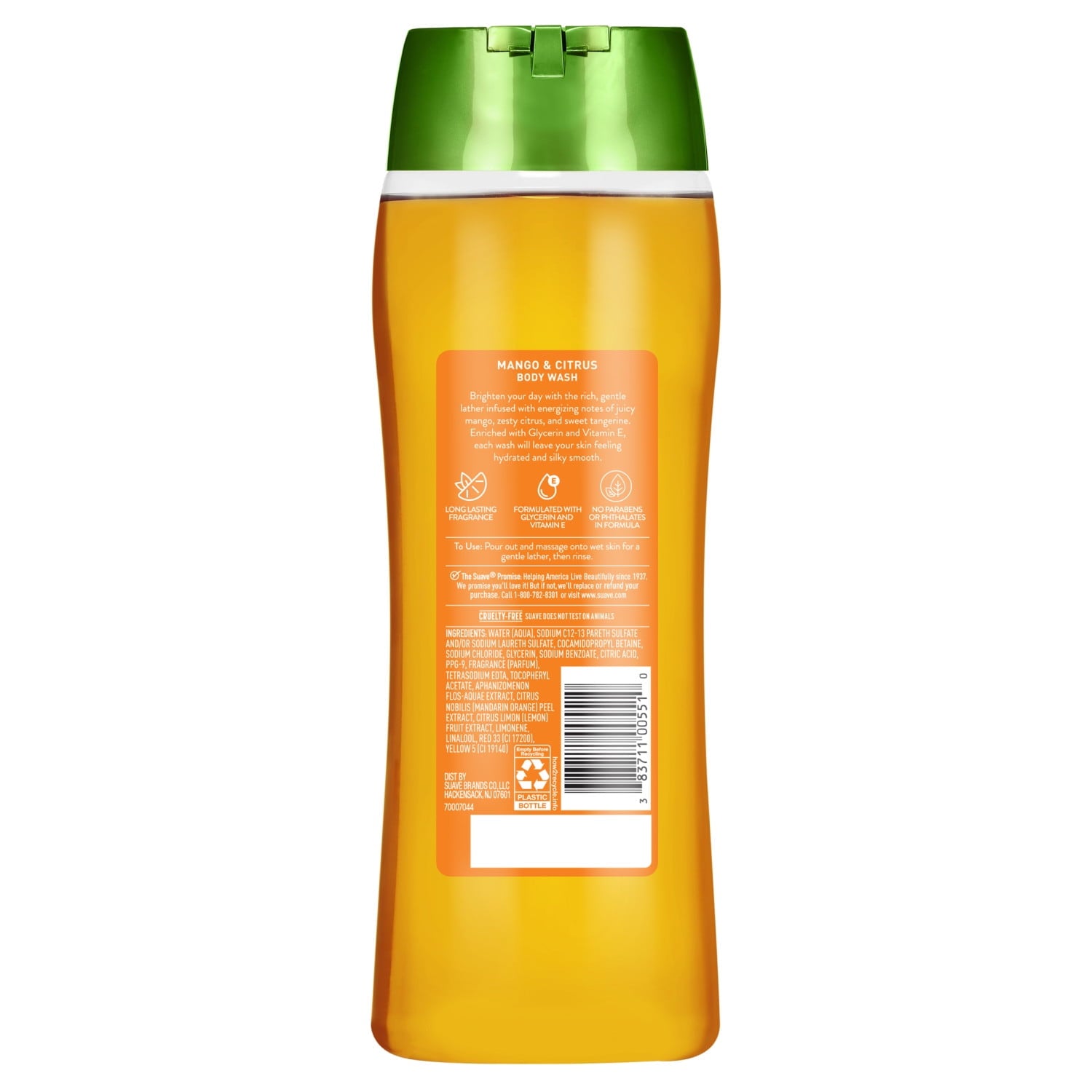 Suave Mango & Citrus Moisturizing Body Wash with Glycerin & Vitamin E, 18 FL OZ - Image 6
