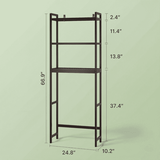3-Shelf the Toilet Space Saver， the Toliet Storage Cabinet for Bathroom, Lavatory, Laundry - Dark Brown - Image 6