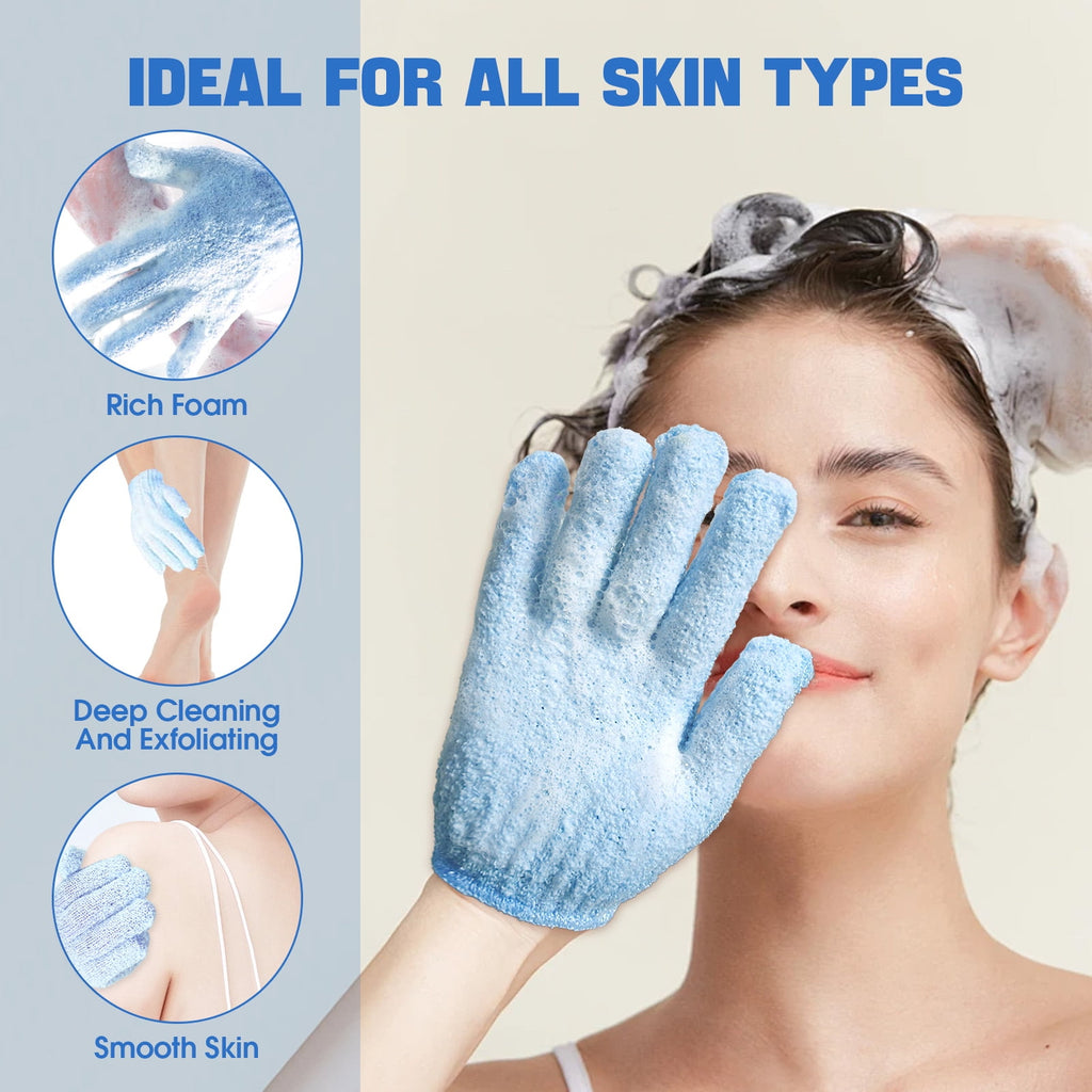 6 Exfoliating Bath Gloves for Shower, Spa, Massage and Body Scrubs Men and Women - Image 4