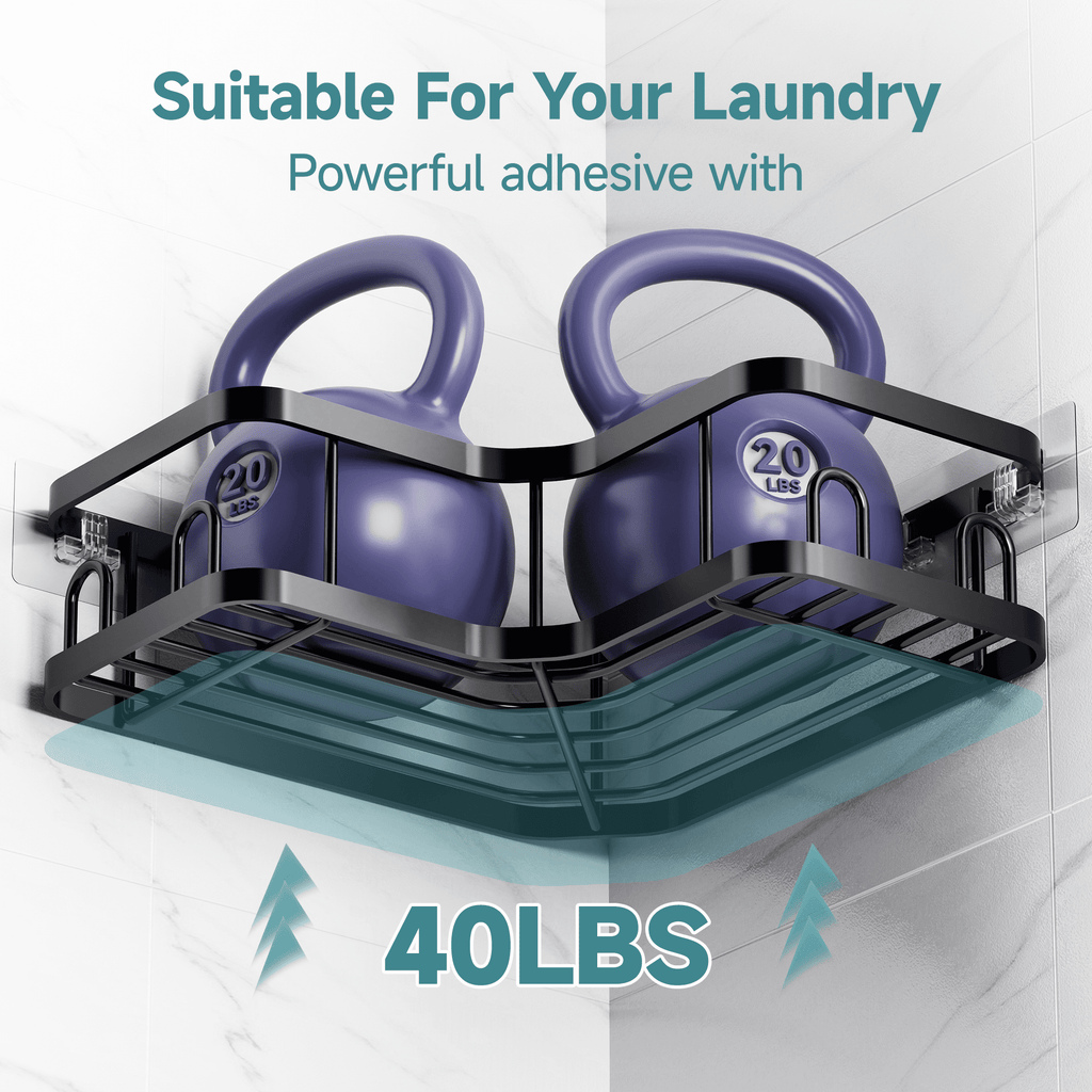 Shower Caddy 3 Pack, Large Capacity with Soap Holder, No Drilling Wall-Mounted Shower Shelves, Rustproof Bathroom Org... - Image 4