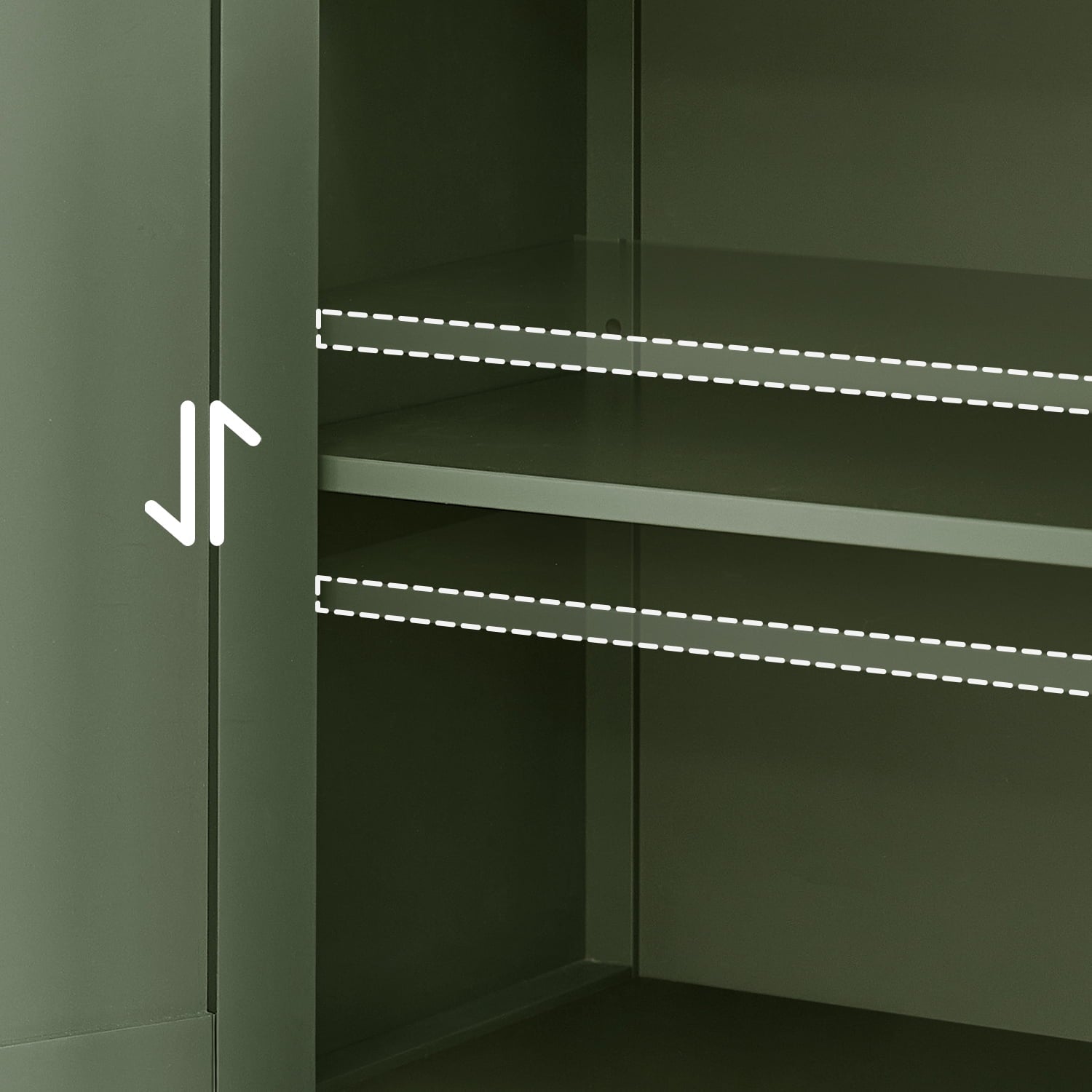 Bathroom Cabinets Freestanding, Bathroom Storage Floor Cabinet with Doors and Adjustable Shelves, Green - Image 2