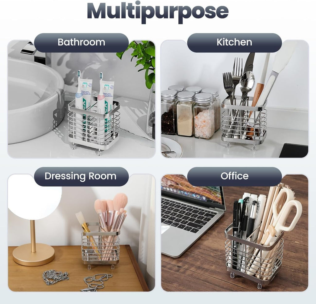 for Bathroom, Stainless Steel Electric Holder Wall Mounted, Shower Toothpaste Holder, Bathroom Organizer Essentials, ... - Image 2