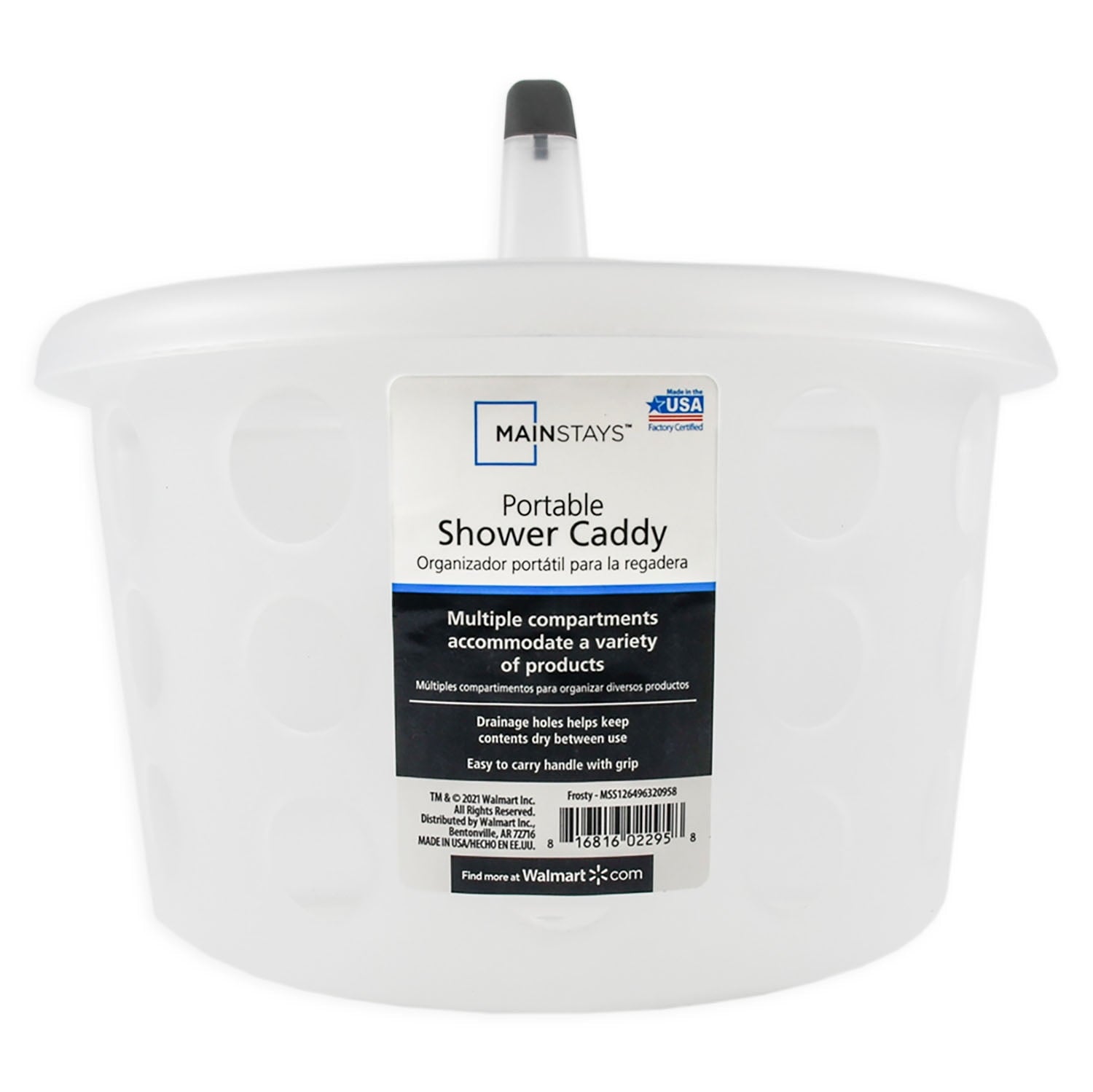 Mainstays Portable Shower Caddy Frosty Plastic - Image 2