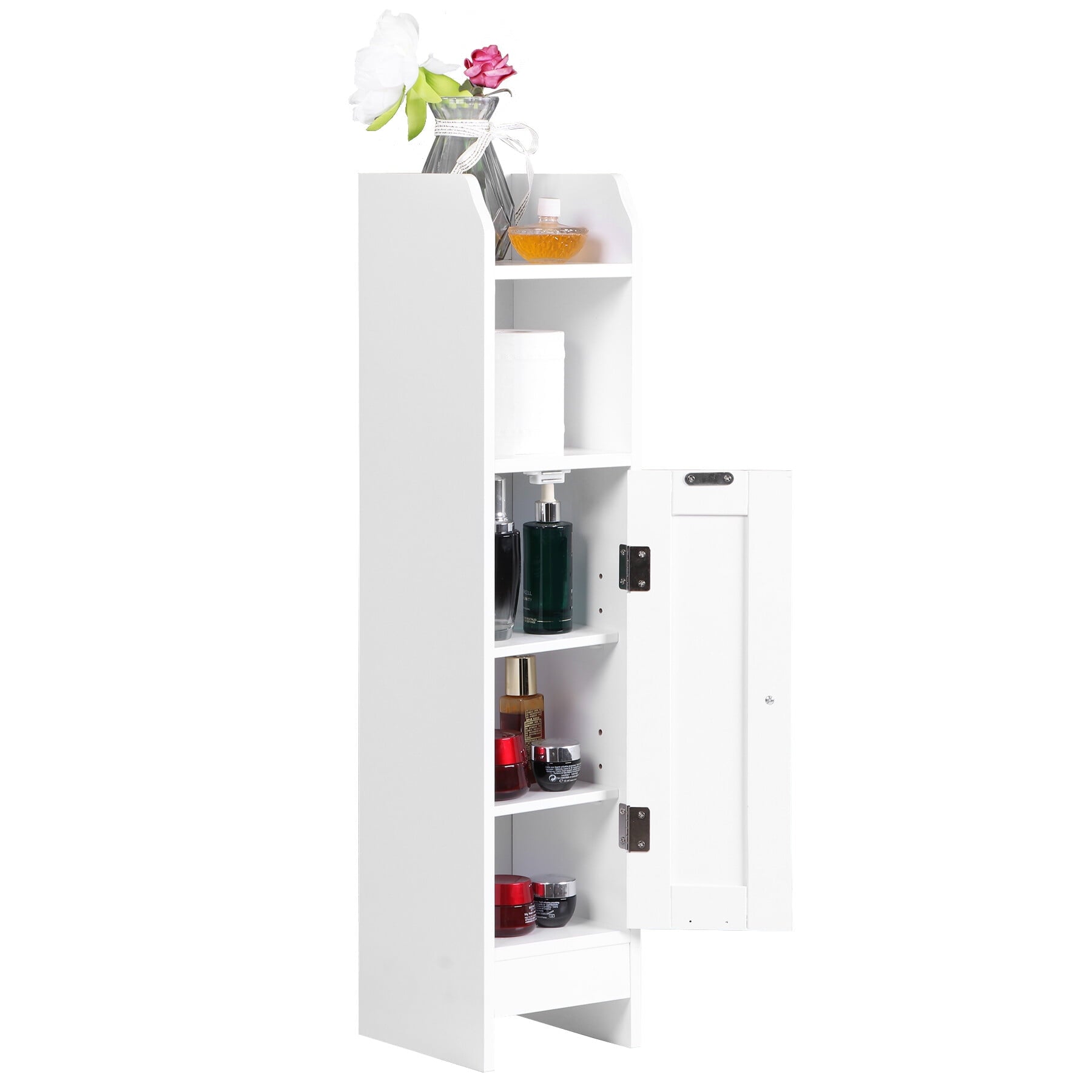 Bathroom Cabinet, Small Corner Cabinet with Door and Adjustable Shelf, Narrow Storage Cabinet, Floor Cabinet for Smal... - Image 3