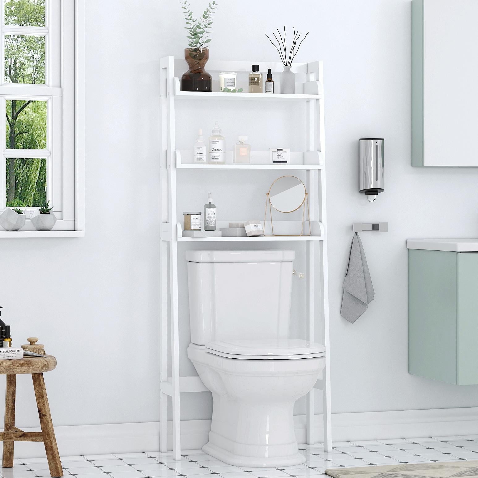 The Toilet Storage Shelf, 3-Tier Toilet Bathroom Organizer, Above Toilet Shelves, Bathroom Spacesaver, White - Image 2