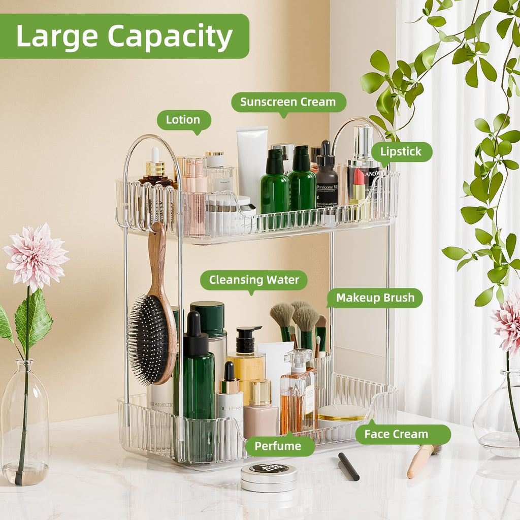 Vitviti 2 Tier Bathroom Counter Organizer，Cosmetic Skincare Organizer，Spice Rack Organizer for Kitchen - Image 4