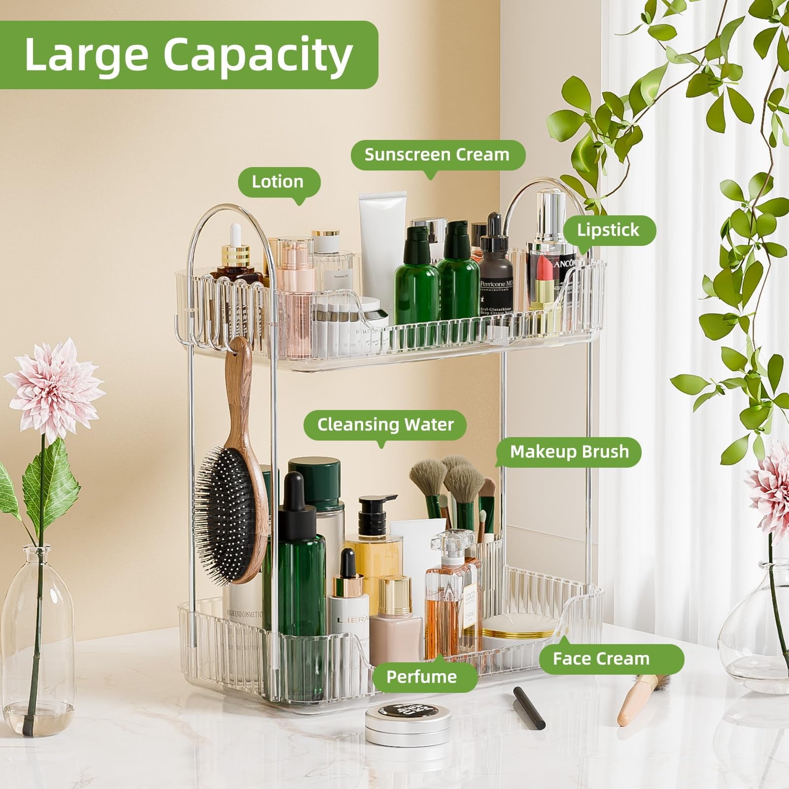Vitviti 2 Tier Bathroom Counter Organizer，Cosmetic Skincare Organizer，Spice Rack Organizer for Kitchen - Image 4
